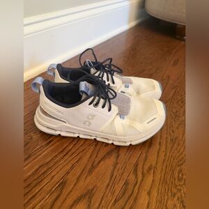 Kids White and Blue Sneakers